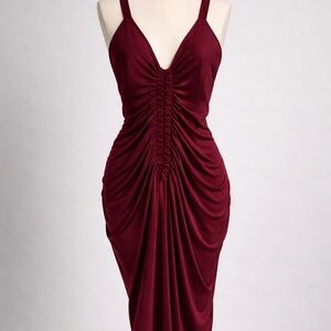 John Galliano Deep Burgundy Red Backless Dress- A Drop Dead Must Have!